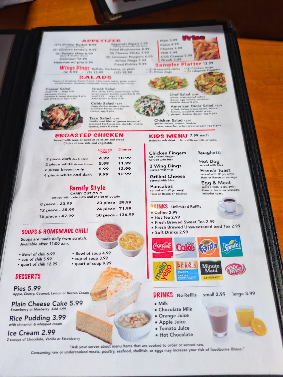 American Diner Menu - Image 2