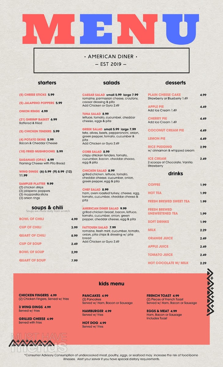 American Diner Menu - Image 5